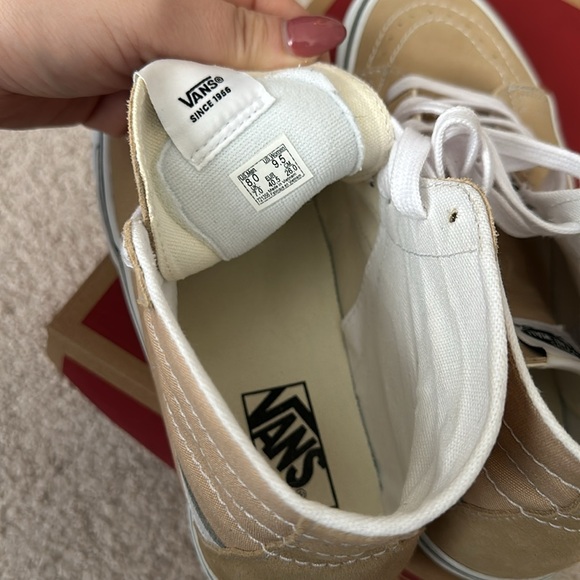 Vans Sk8-Hi Tapered Suede/Canvas Almond Color Shoes with box - Picture 4 of 7